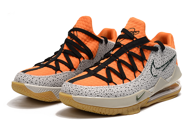 2020 Nike LeBron 17 Low Orange Grey Brown Black Basketball Shoes - Click Image to Close